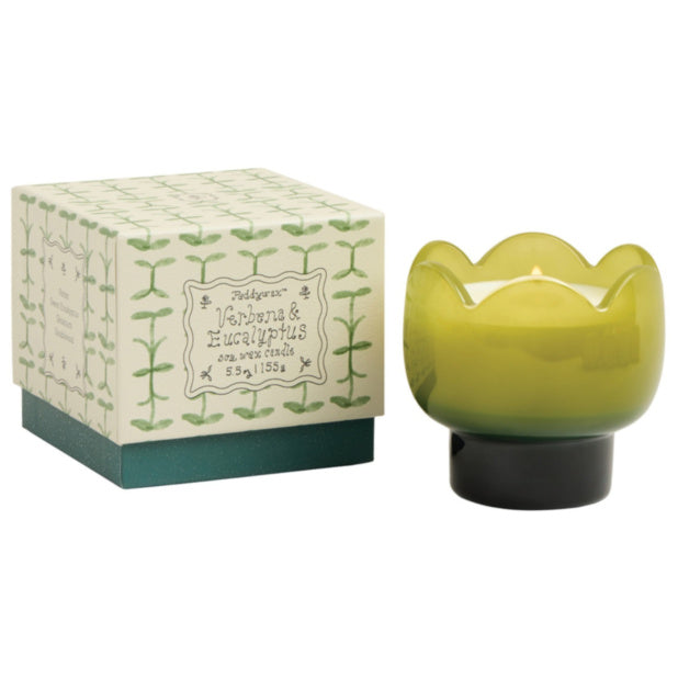 Verbena Lemongrass Tulip 5.5 Oz Glass Candle
