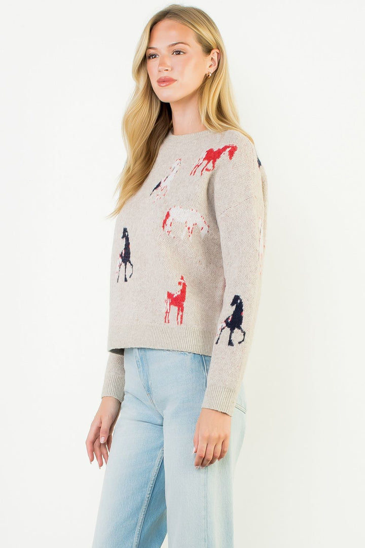 Horse Detail Knit Sweater