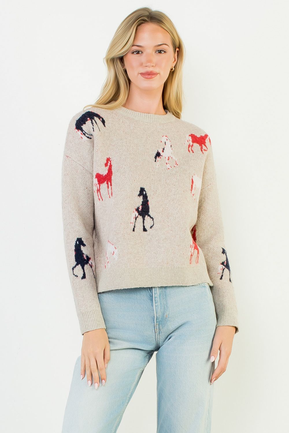 Horse Detail Knit Sweater