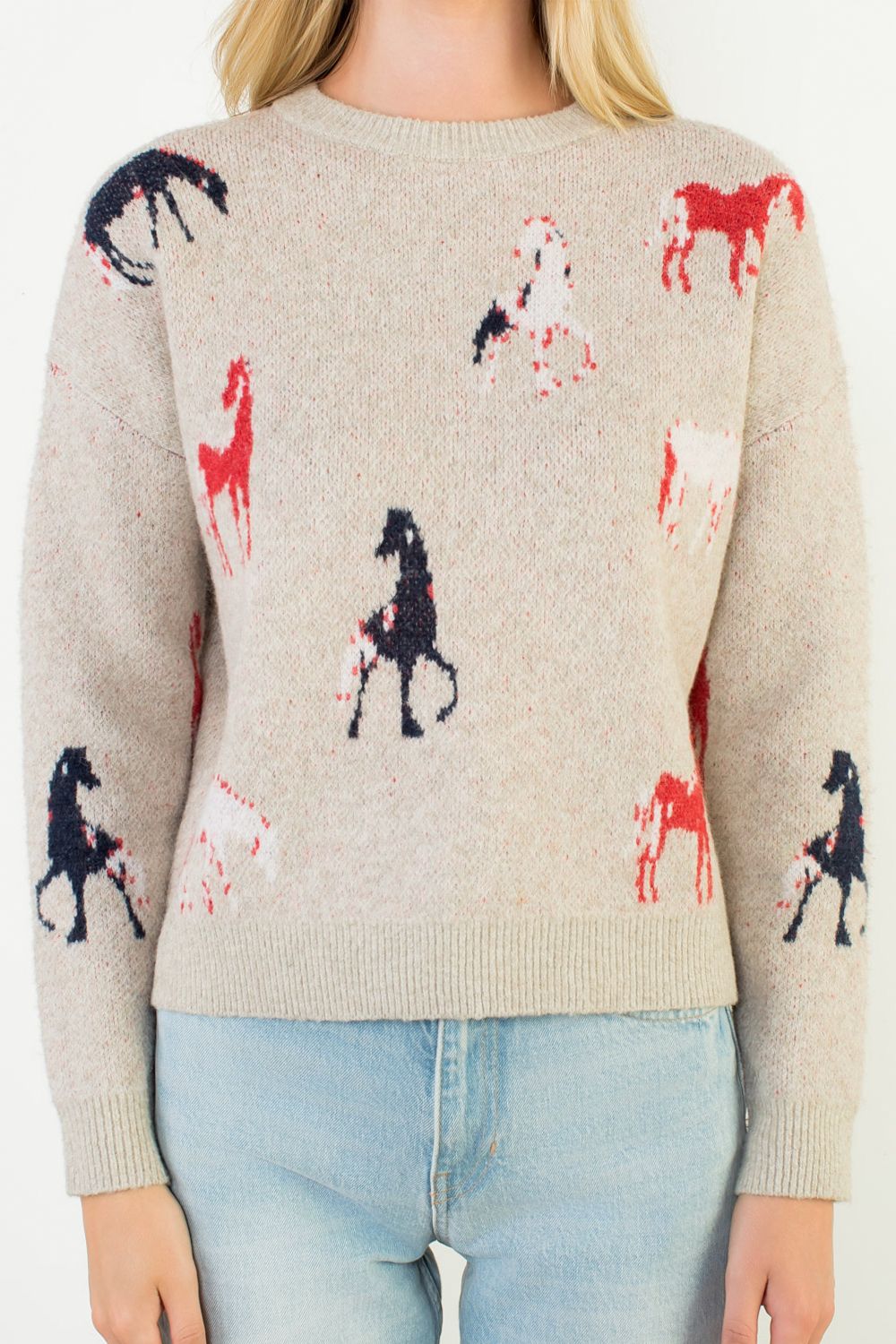 Horse Detail Knit Sweater