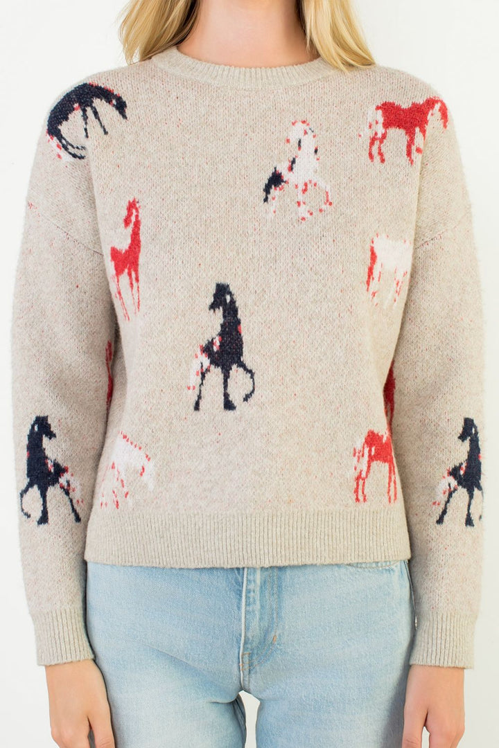 Horse Detail Knit Sweater