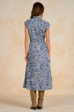 VNECK CAP SLEEVE MAXI DRESS