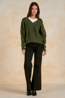 DEEP V-NECK WITH FAUX TANK SWEATER