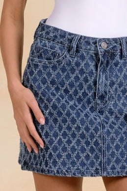 DENIN DIAMOND MINI SKIRT