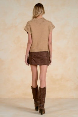 CREW NECK SHORT SLEEVE SWEATER