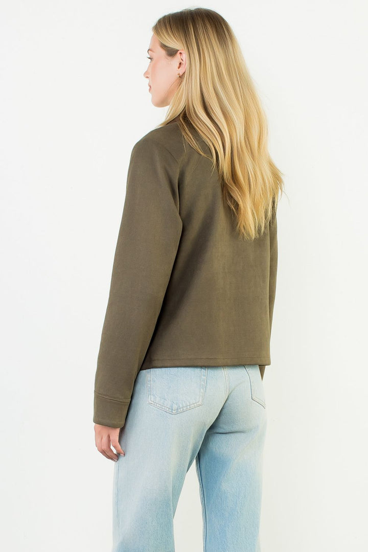 Mixed Media Suede Jacket