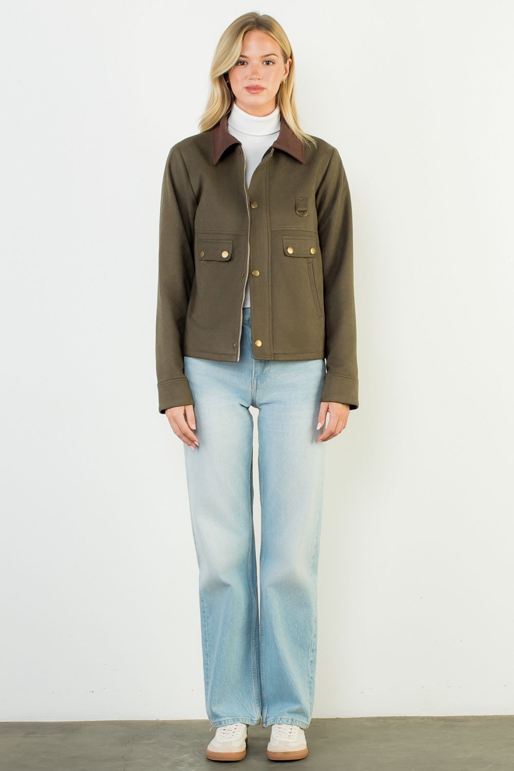 Mixed Media Suede Jacket