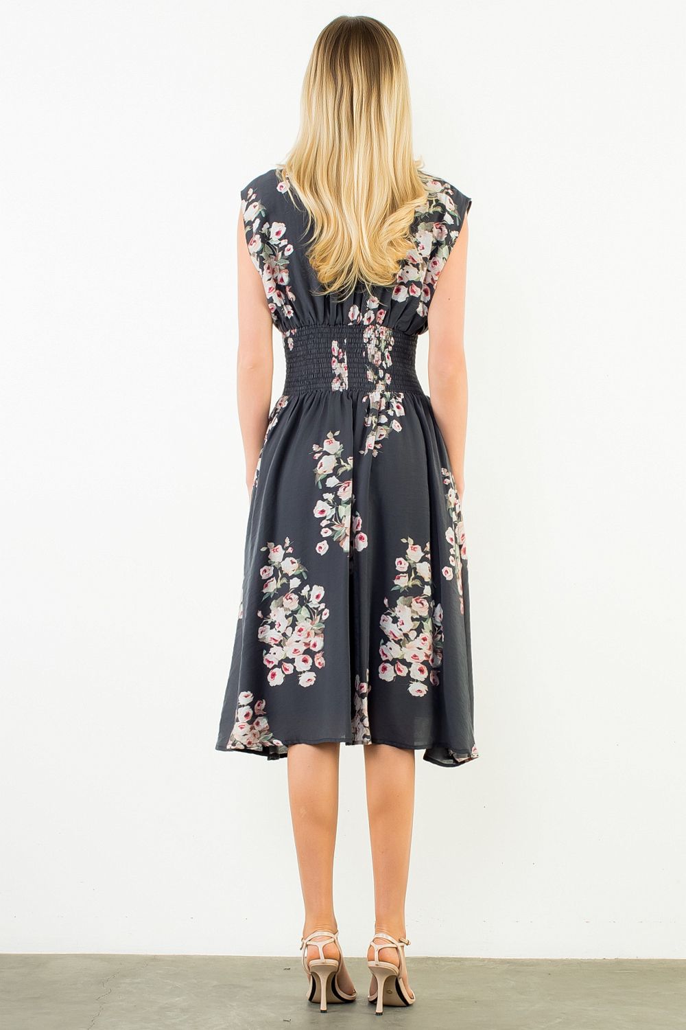 FLOWER ZIPPER FRONT DRESS