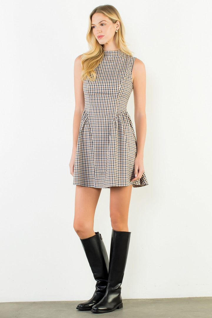 GINGHAM SHORT DRESS