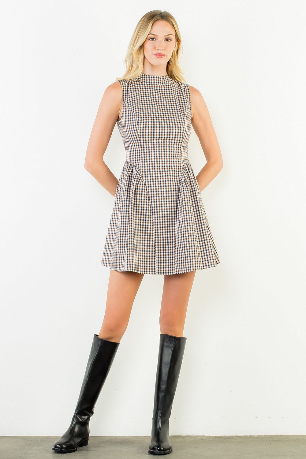 GINGHAM SHORT DRESS