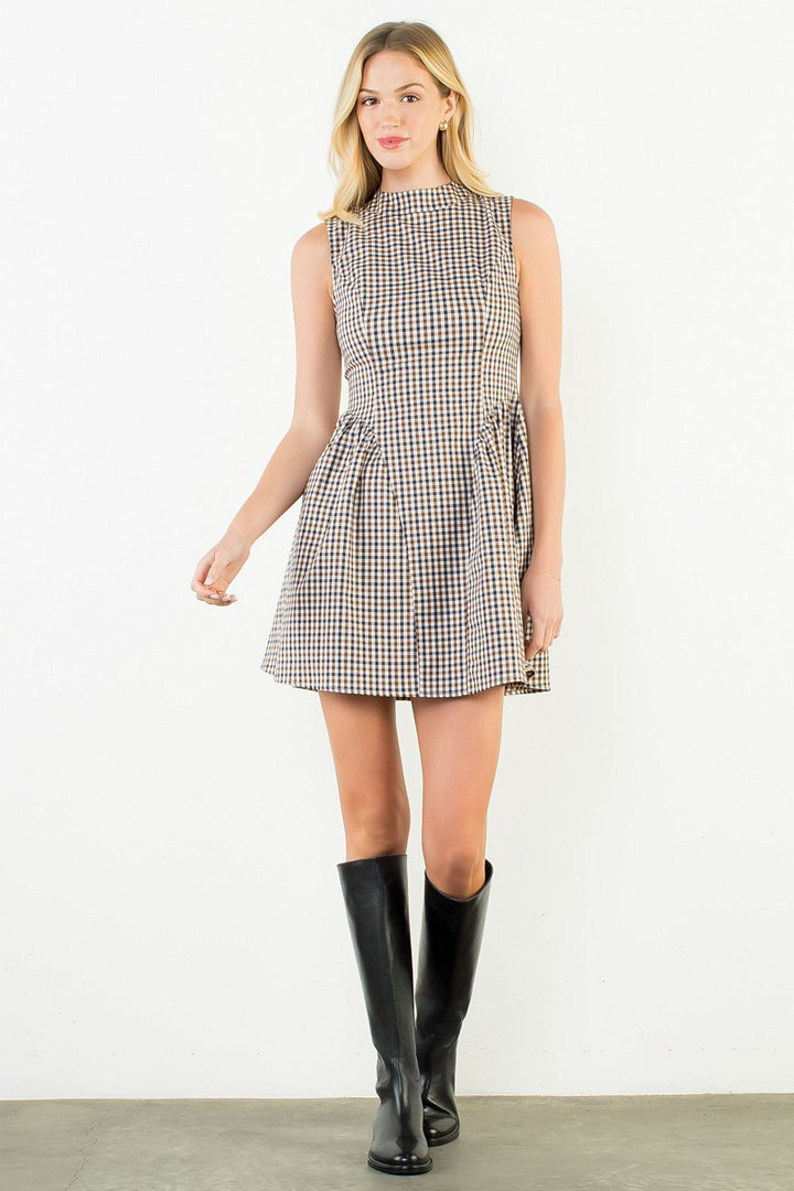 GINGHAM SHORT DRESS
