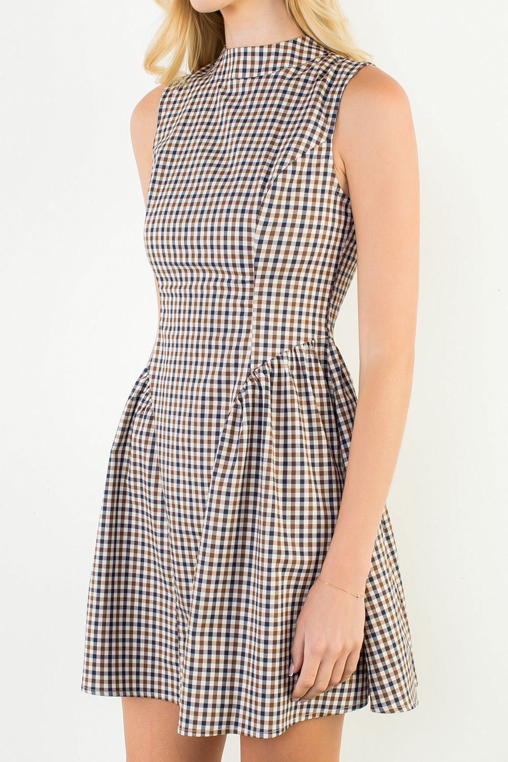GINGHAM SHORT DRESS