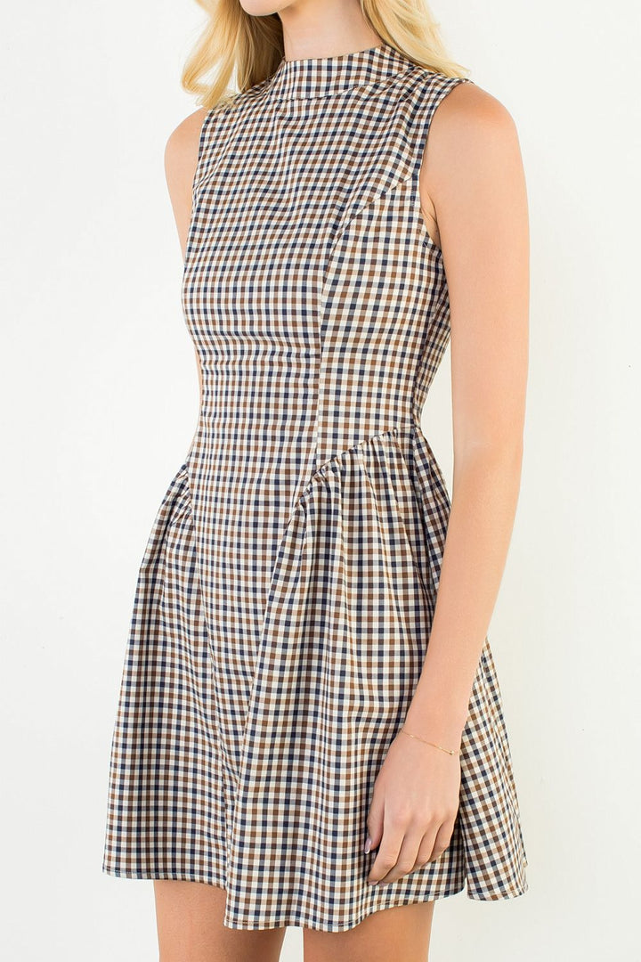 GINGHAM SHORT DRESS