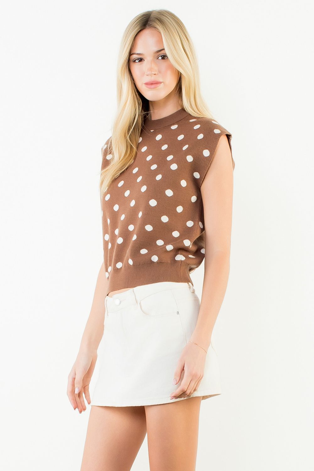 Sleeveless Polka Dot Top