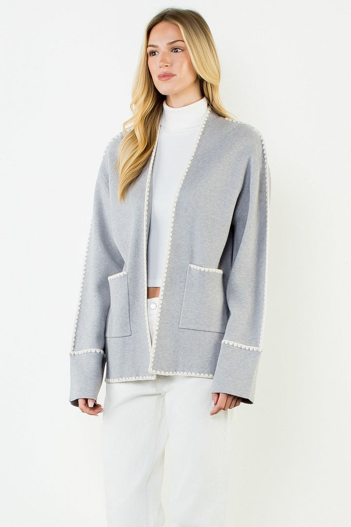 EMBROIDERED CARDIGAN WITH POCKETS