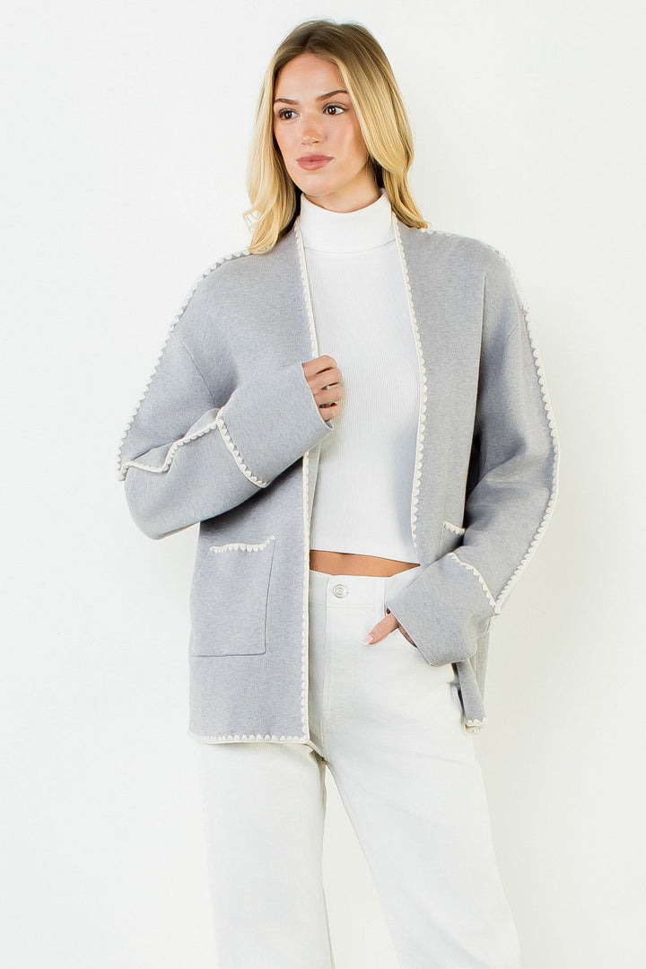 EMBROIDERED CARDIGAN WITH POCKETS