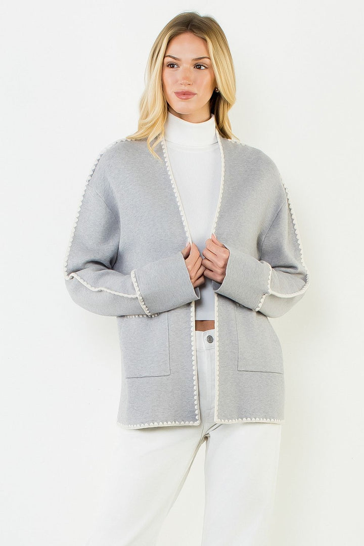 EMBROIDERED CARDIGAN WITH POCKETS