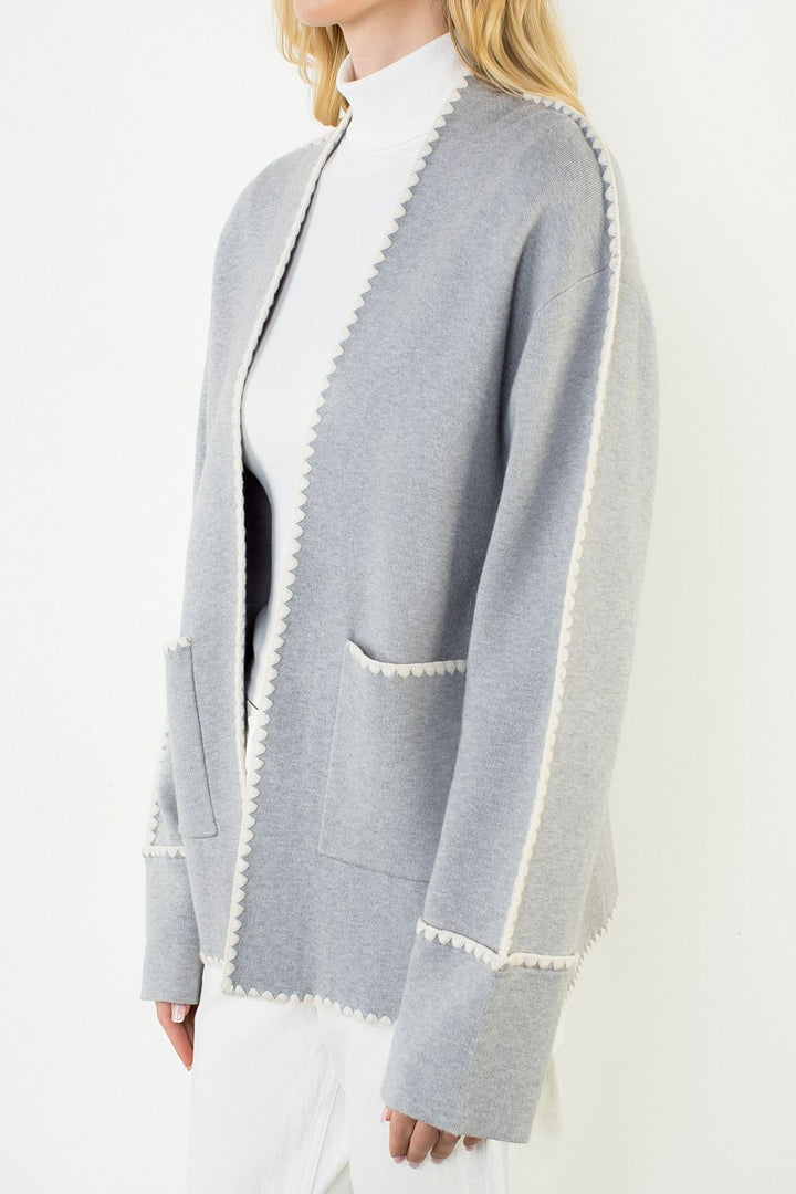 EMBROIDERED CARDIGAN WITH POCKETS