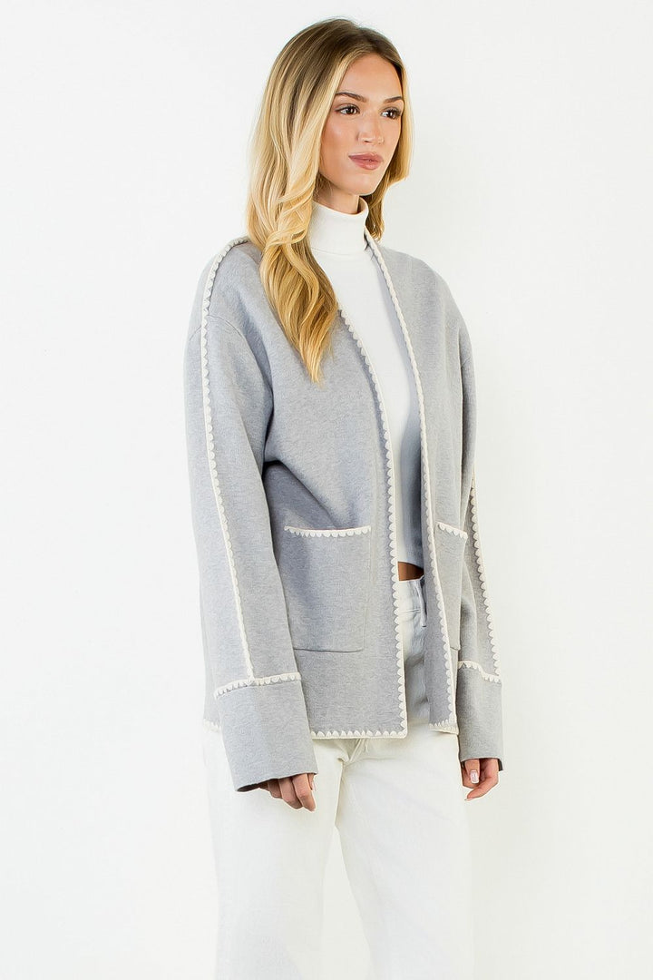 EMBROIDERED CARDIGAN WITH POCKETS