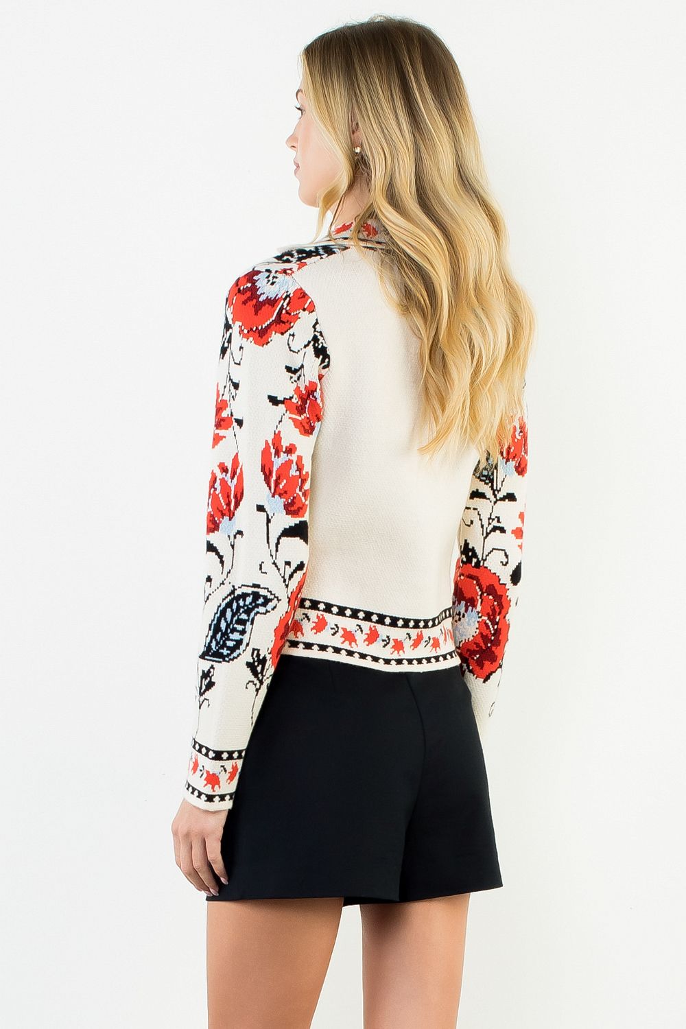 FLORAL BUTTON CARDIGAN