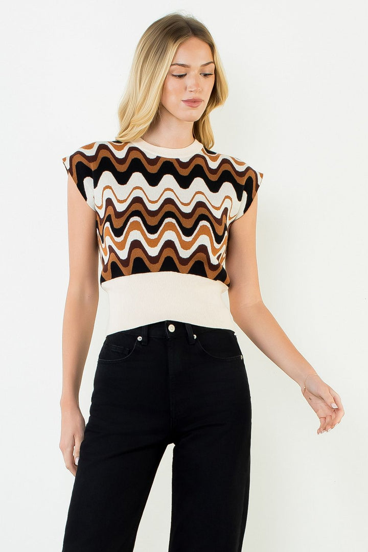 ABSTRACT VEST TOP