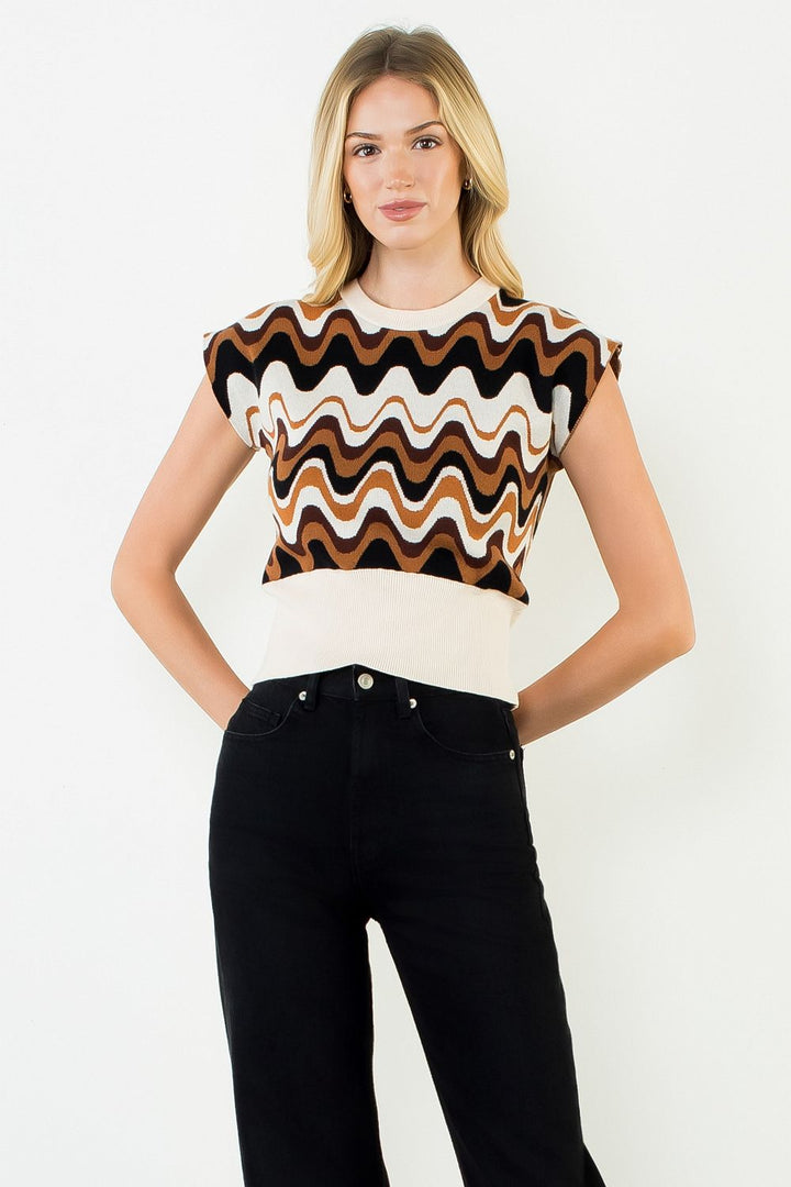 ABSTRACT VEST TOP