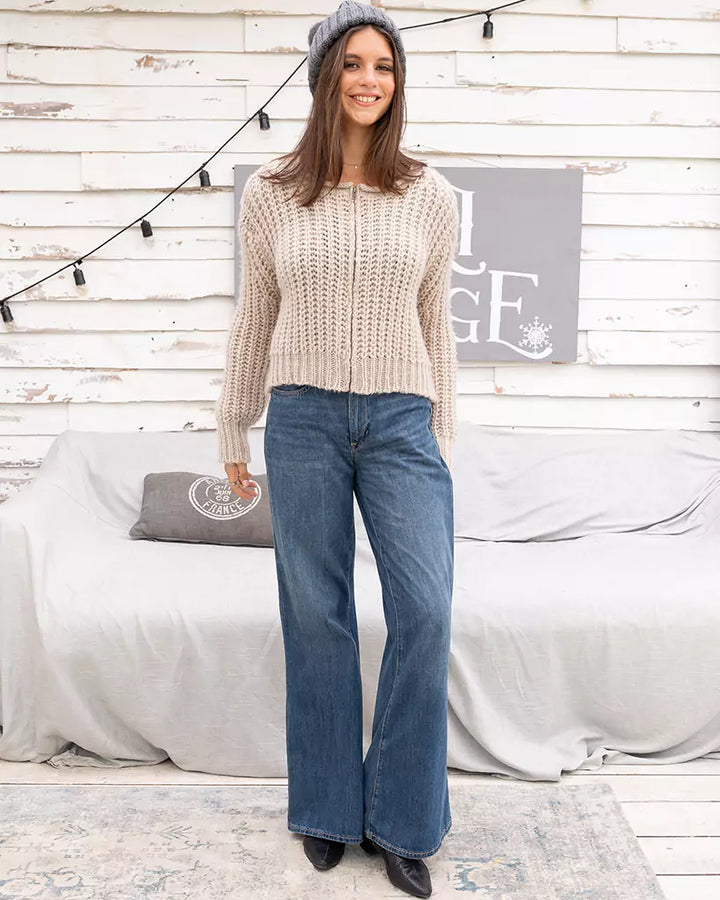 Tara Zip Bomber Cardi Chunky